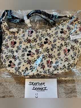 NWT Baggu Disney Mickey Medium Crescent Storybook Floral